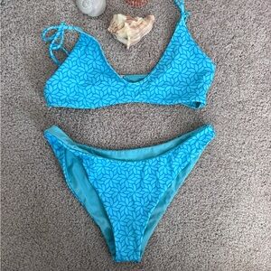 Leni Swims Aqua Geometric Bikini Set